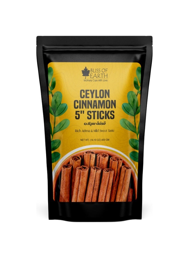 BLISS OF EARTH 400gm True Ceylon Cinnamon Sticks From Sri Lanka Whole Spice Dalchini - Image 1